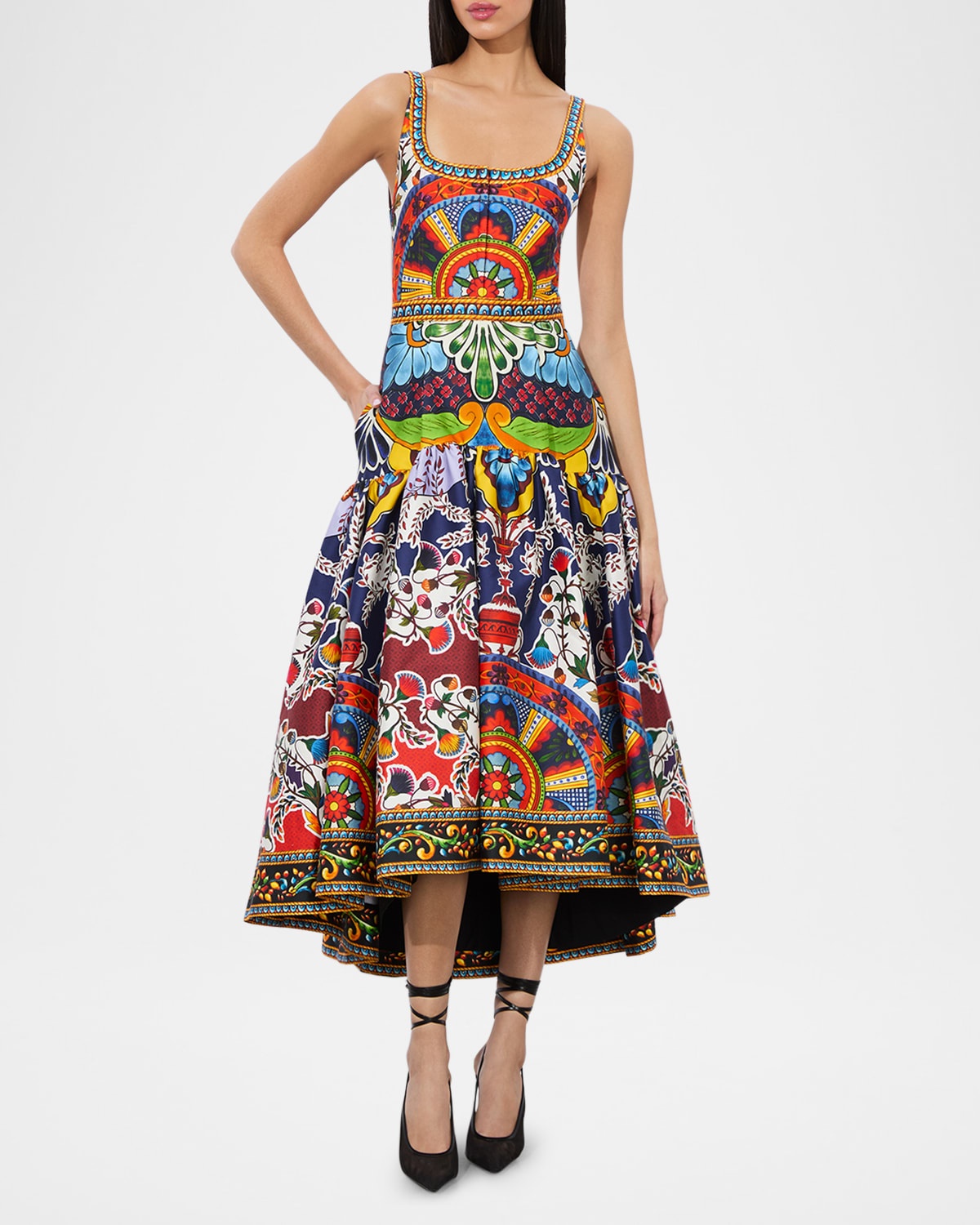 Diana Sleeveless Structured Midi Dress - 5