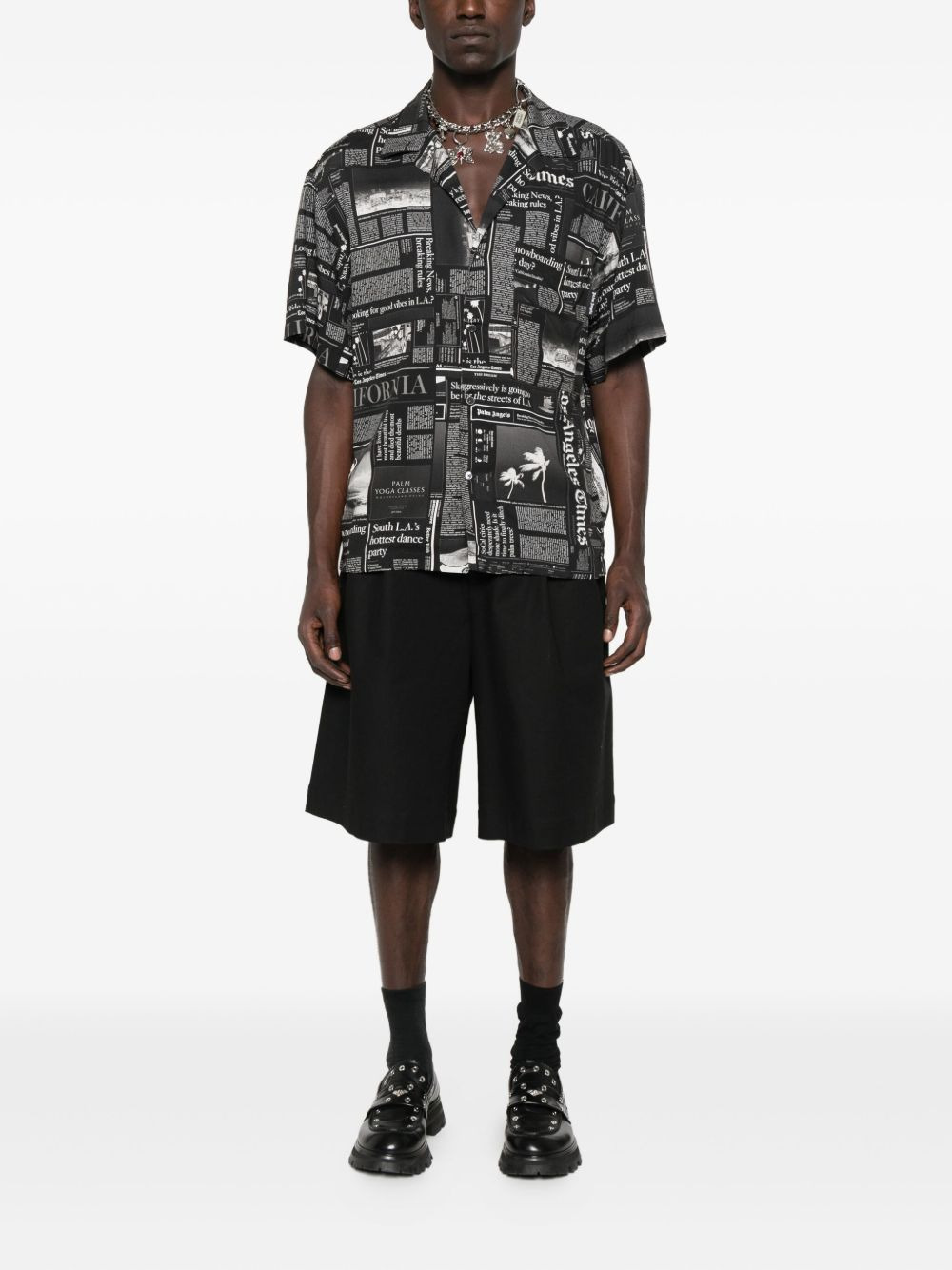 newspaper-print shirt - 2