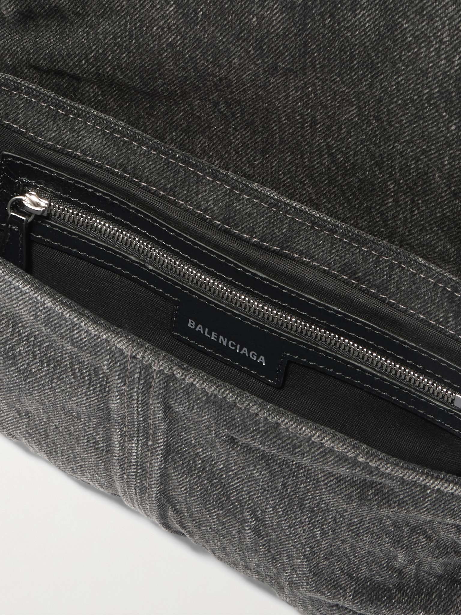 Le Cagole XS Studded Washed-Denim Messenger Bag - 3