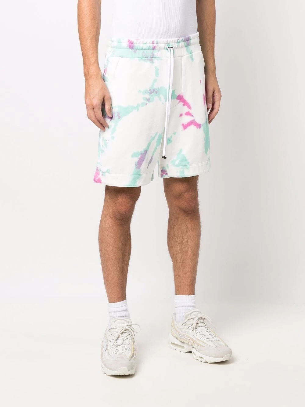 tie-dye drawstring shorts - 3