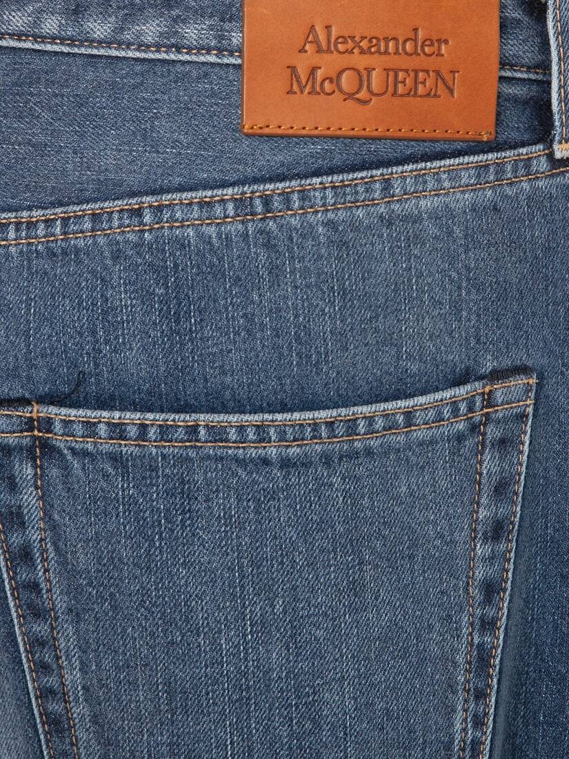 Wide Leg Jeans in Washed Blue - 5