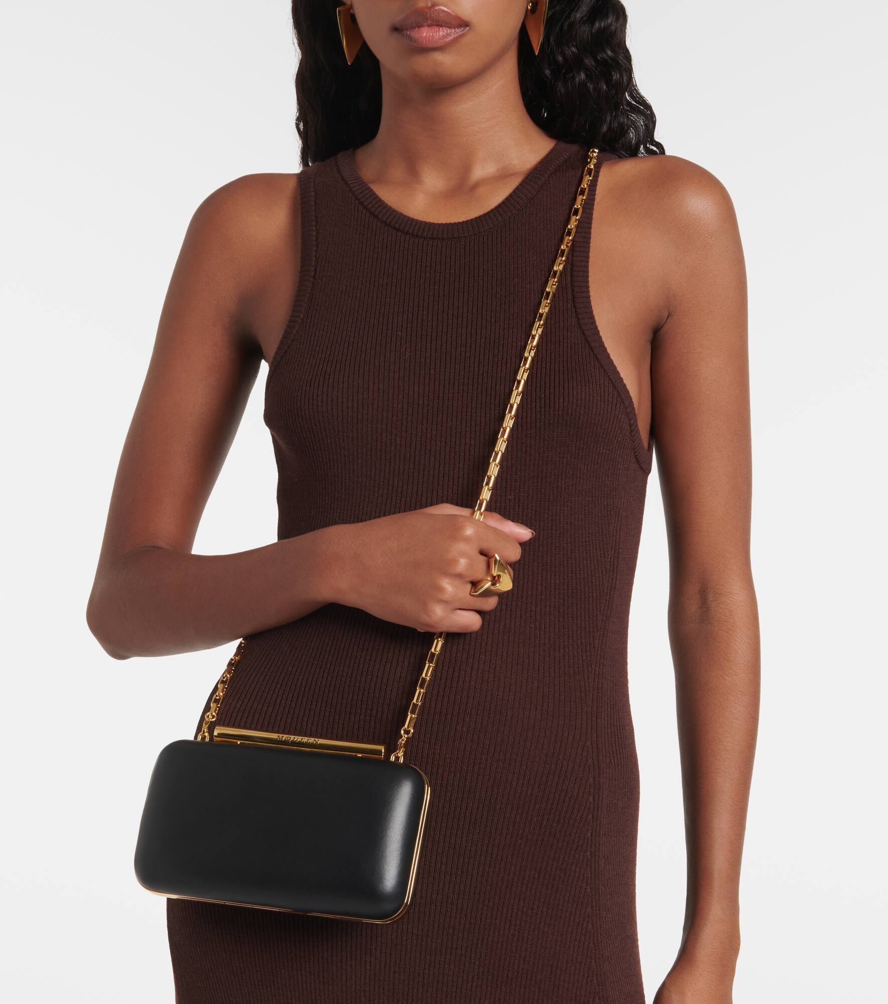 T-Bar Mini leather box clutch - 7