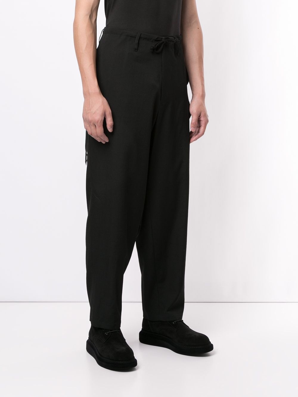 one-sided zip detail loose trousers - 4