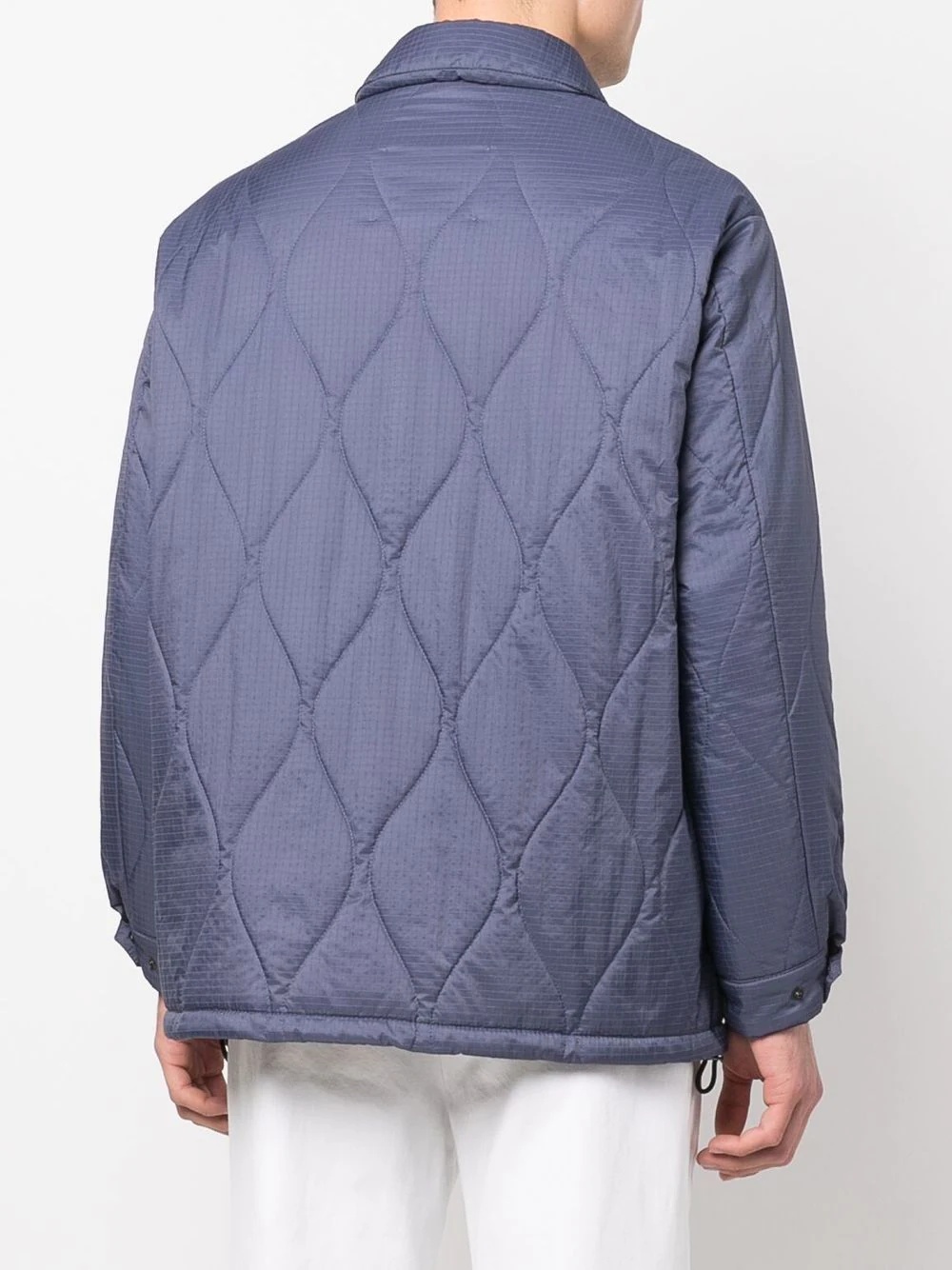 TEEMING Navy Nylon Quilted Coach Jacket - 4