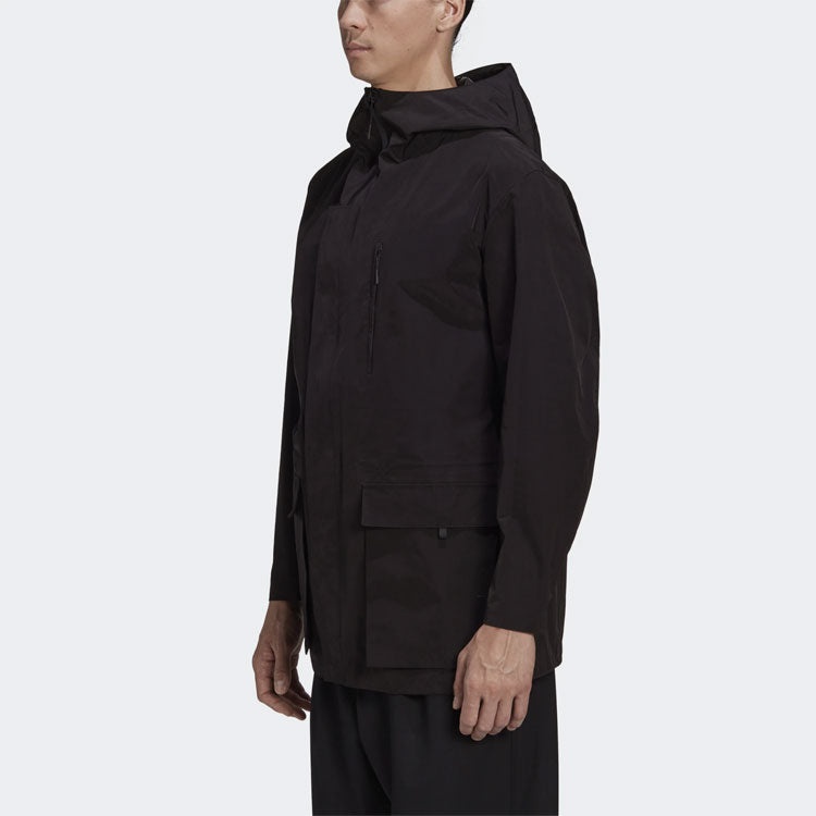 Men's Y-3 Casual hooded Windproof Jacket Black GK4569 - 6