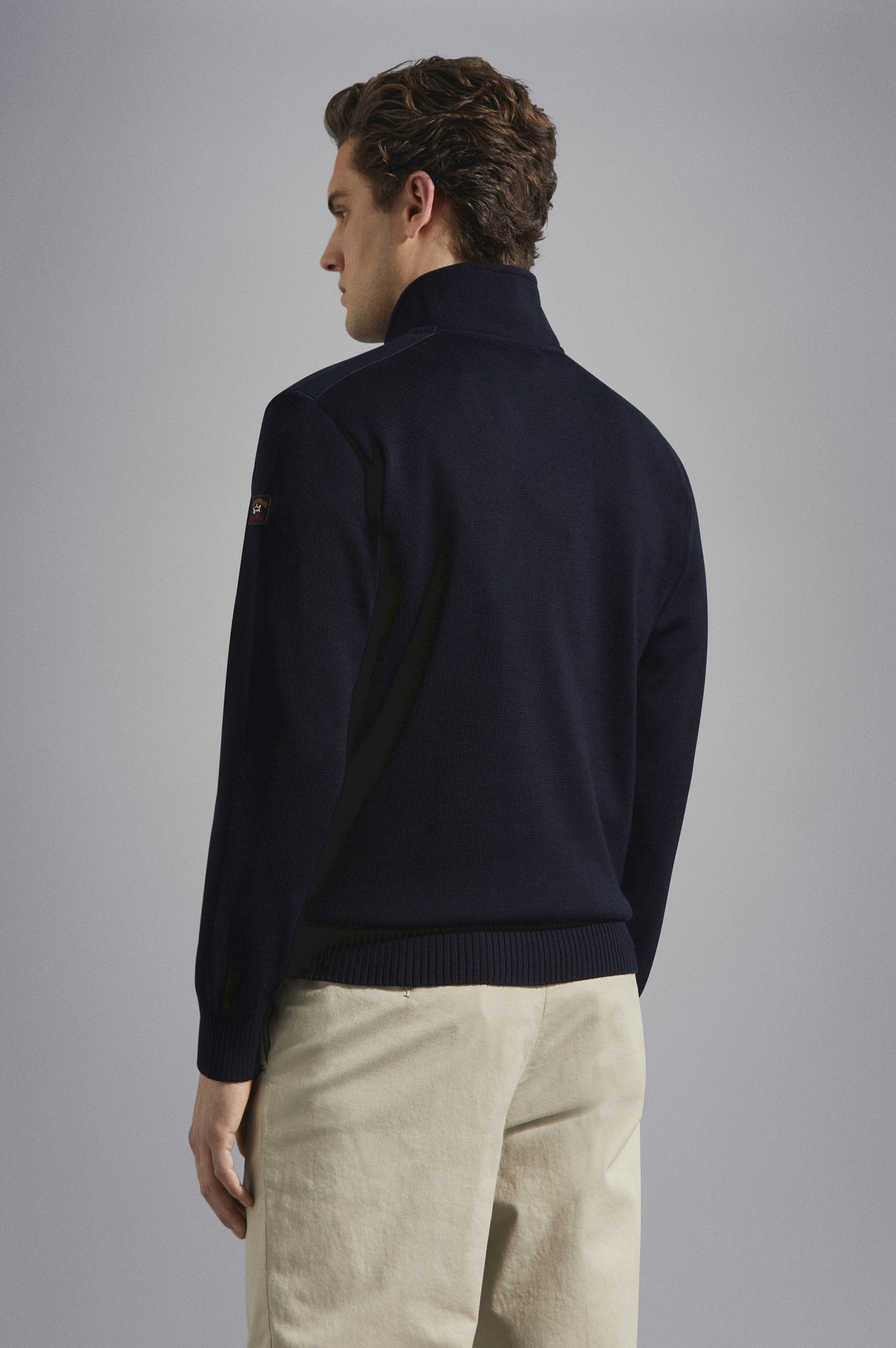 BRETAGNE WOOL HALF ZIP SWEATER WITH ICONIC BADGE - 3