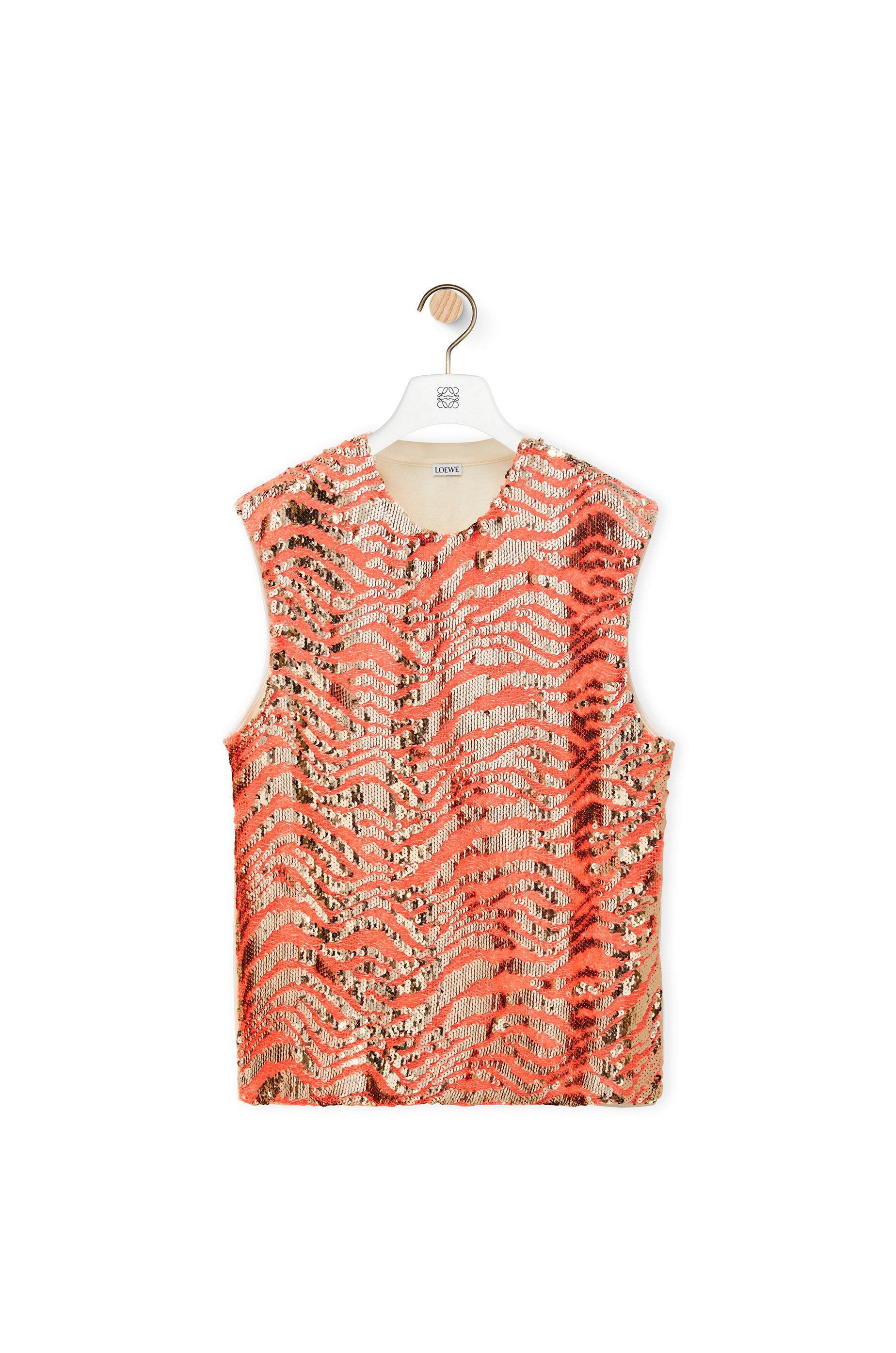 Sleeveless sequin embroidery top in cotton - 1