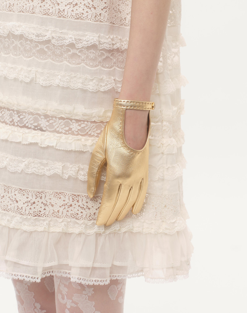 Valentino VLOGO SIGNATURE LAMINATED NAPPA GLOVES outlook