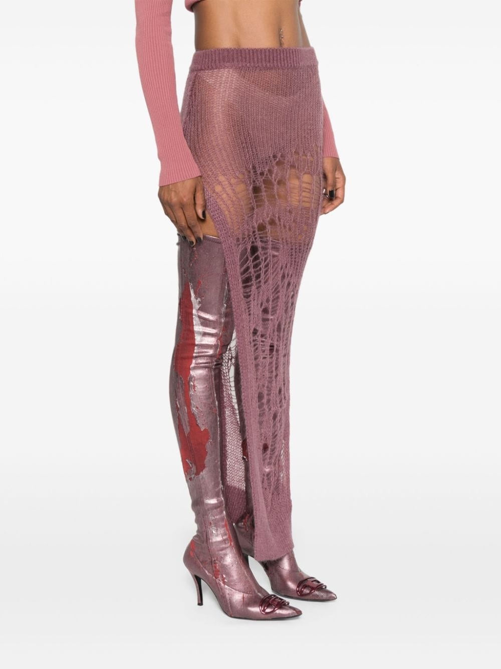 Spider Ziggy open-knit skirt - 3