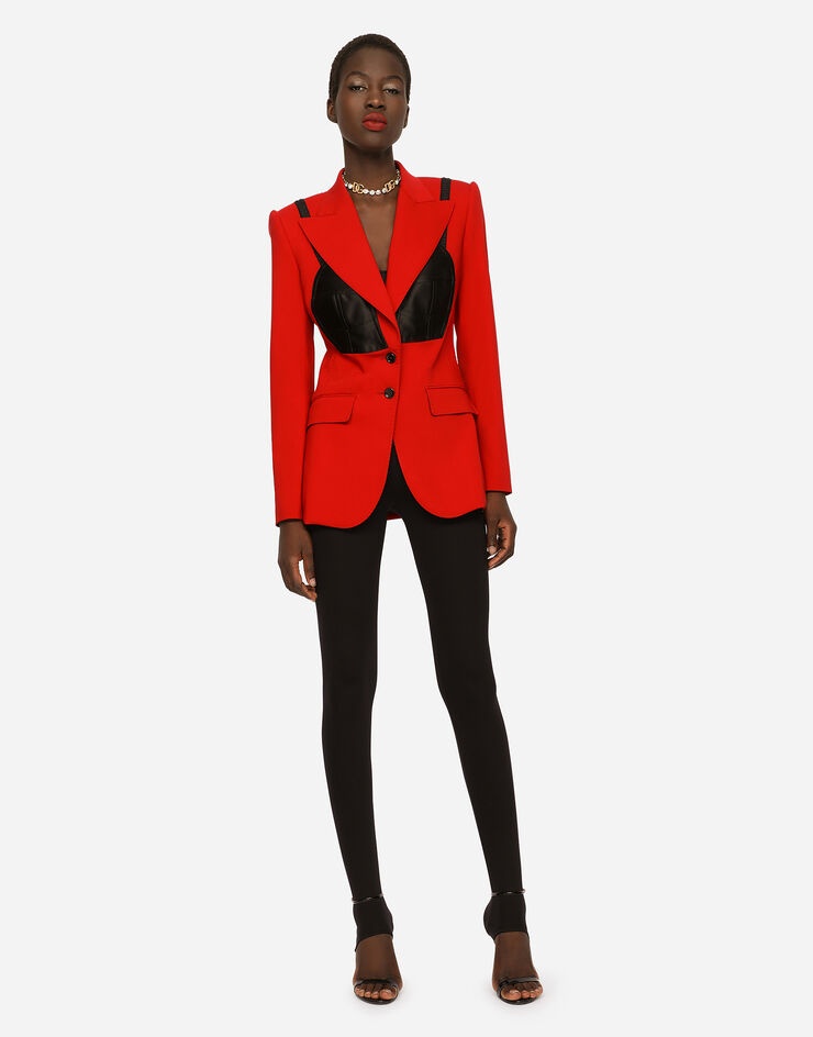 Woolen jacket with contrasting corset - 4