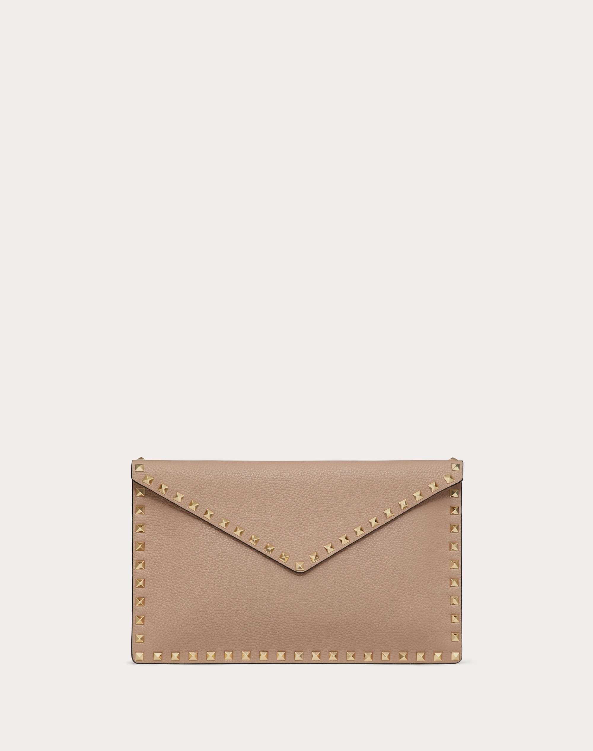 ROCKSTUD GRAINY CALFSKIN ENVELOPE POUCH - 1