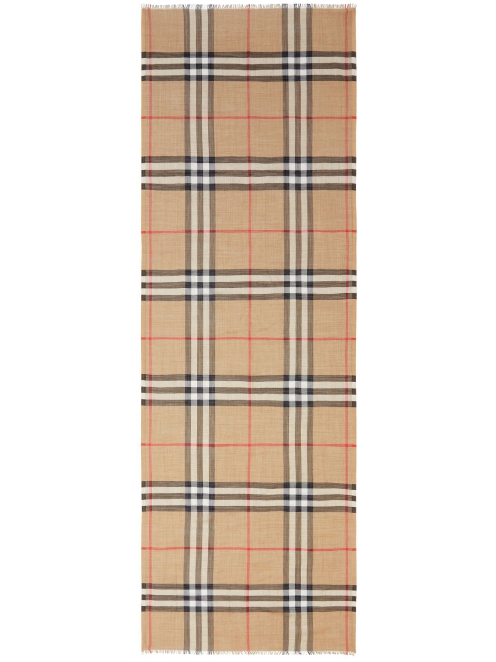 Lightweight Check Wool and Silk Scarf - 2