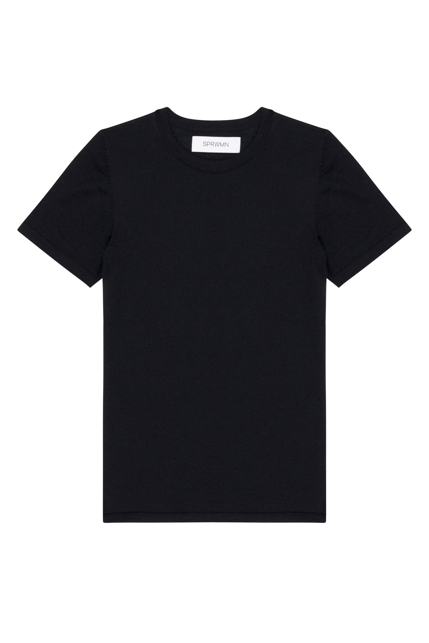 BLACK ULTRA FINE CASHMERE TEE - 5