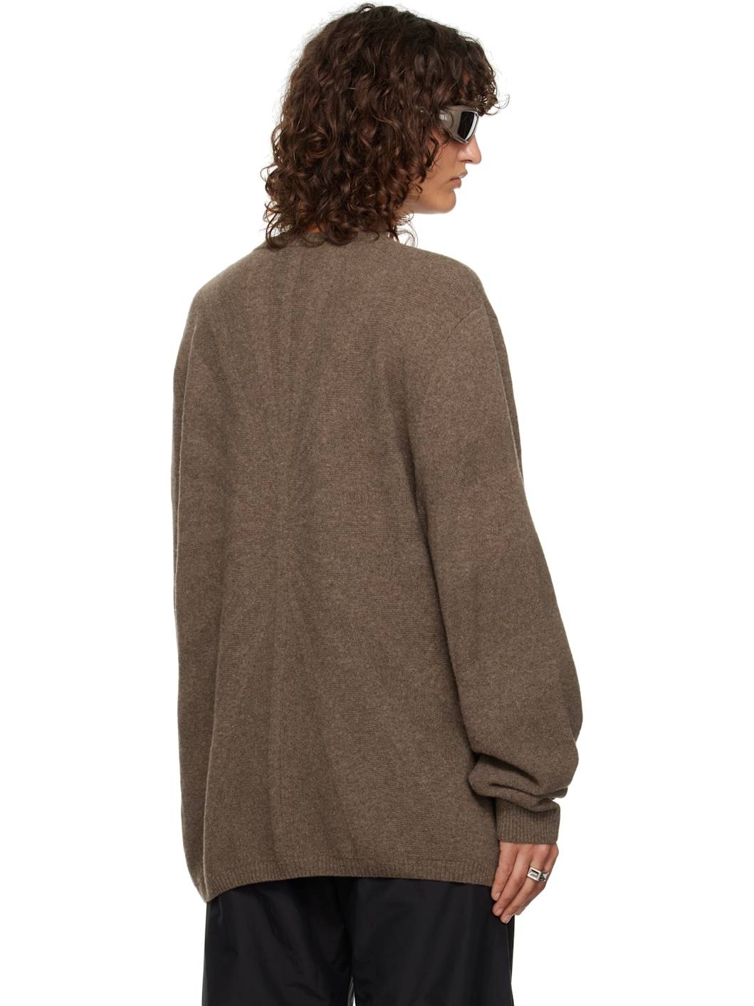 Moncler + Rick Owens Gray Jumbo Round Neck Sweater - 3