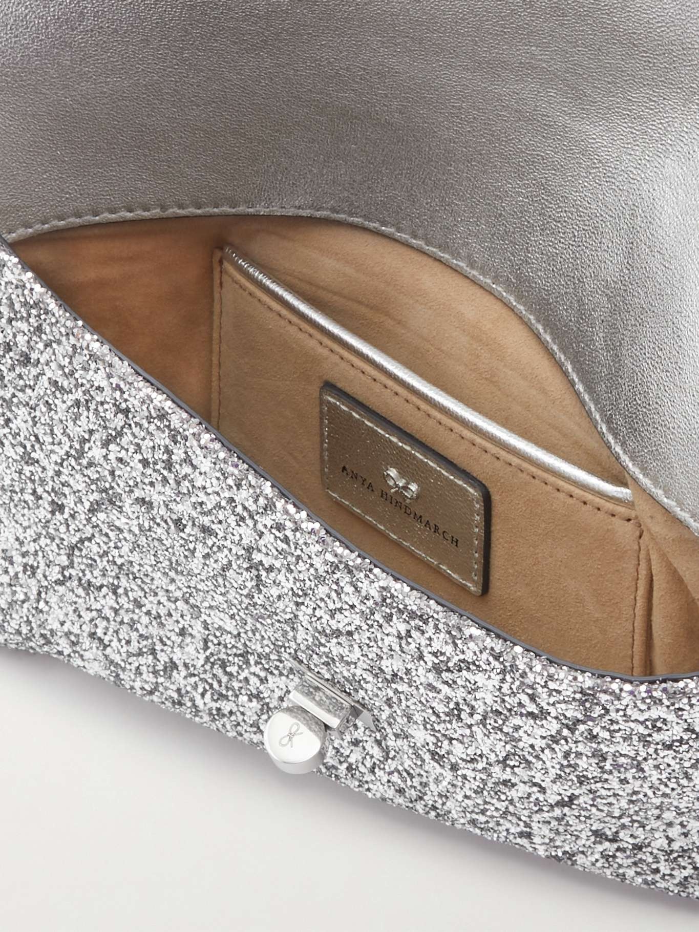 Valorie glittered leather clutch - 5