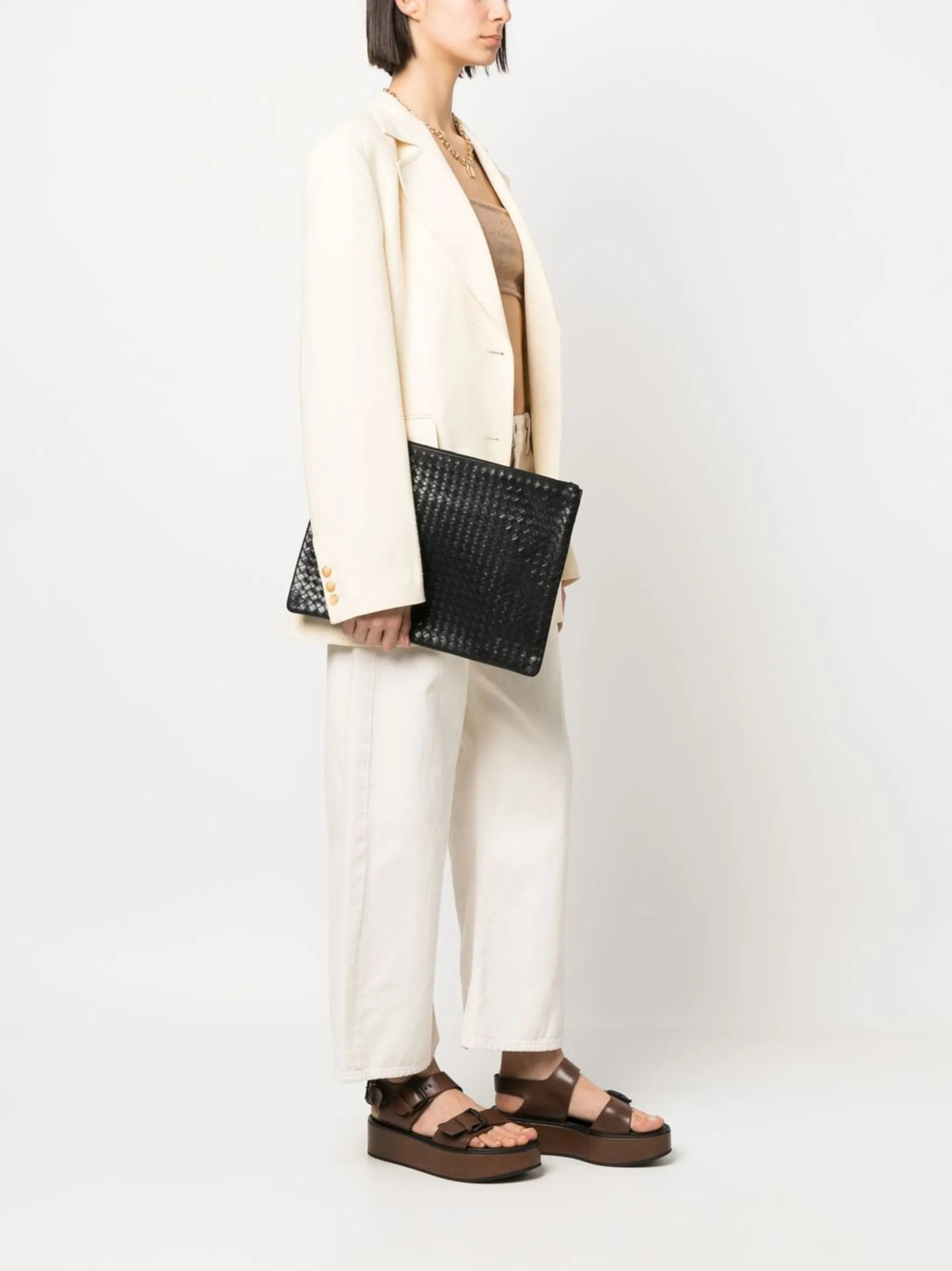 Dragon Diffusion Woven Leather Clutch Bag - 3