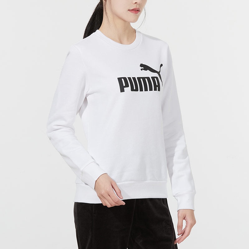 (WMNS) PUMA Essential Logo Fleece Crew Neck Sweater 'White' 847678-02 - 5