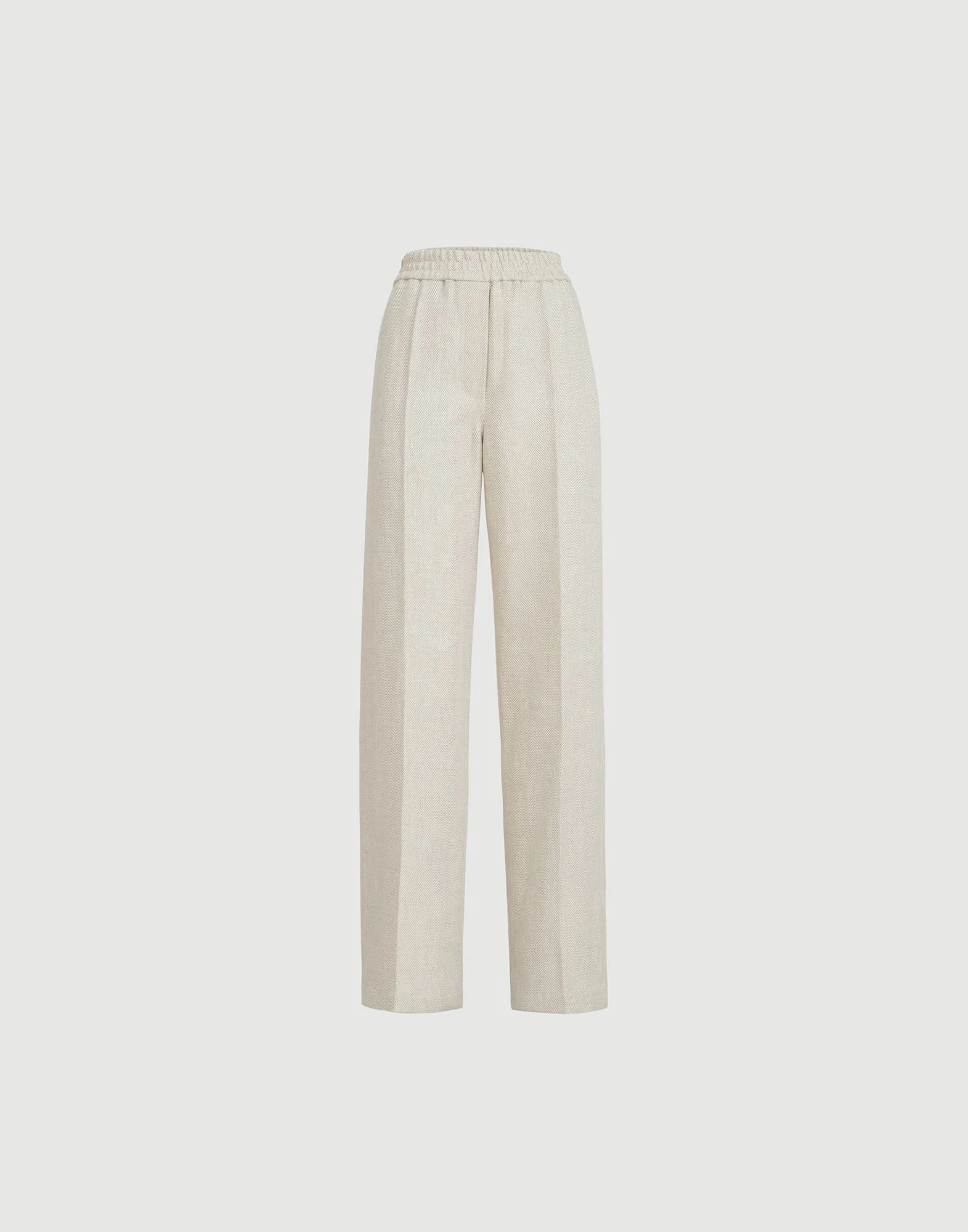 Linen and cotton chevron loose track trousers - 1