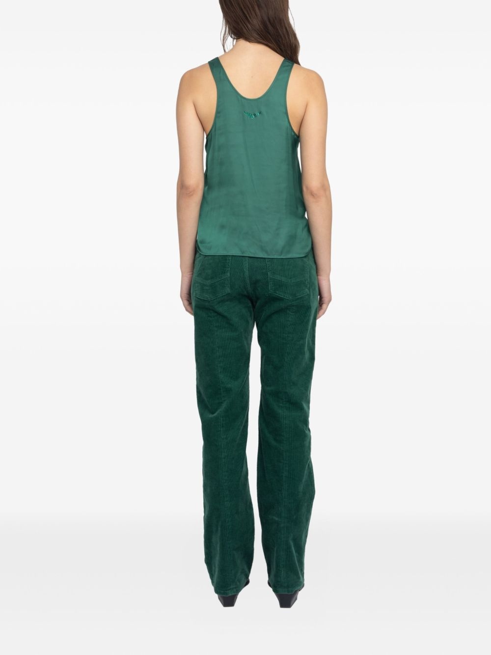 satin-effect sleeveless top - 3