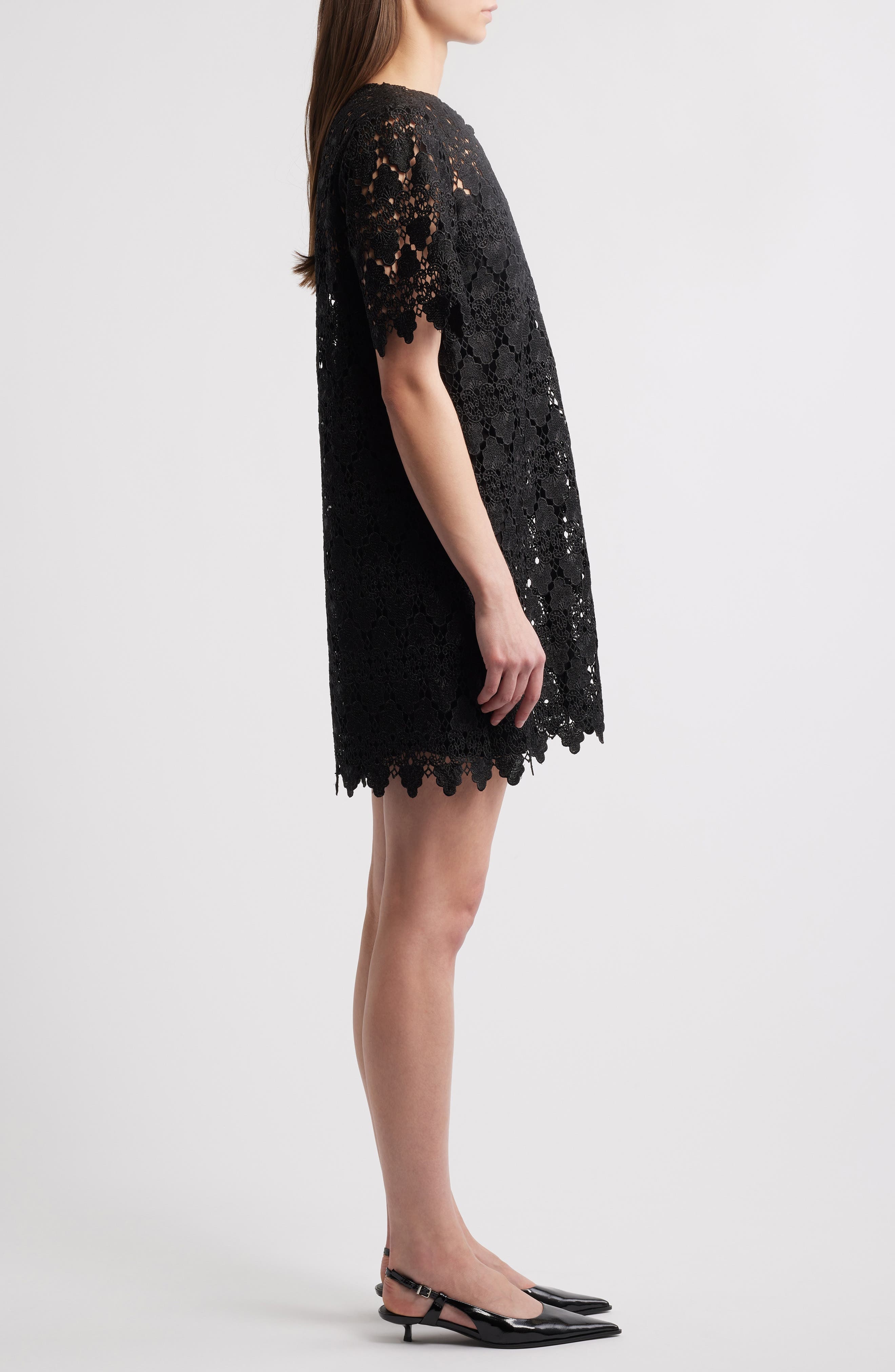 FRAME The Lace Button Front Top in Black at Nordstrom - 3