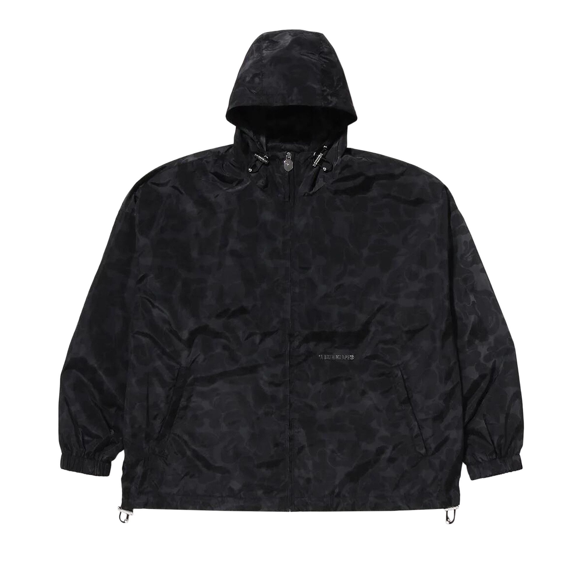 BAPE Solid Color Nylon Hooded Jacket 'Black' - 1