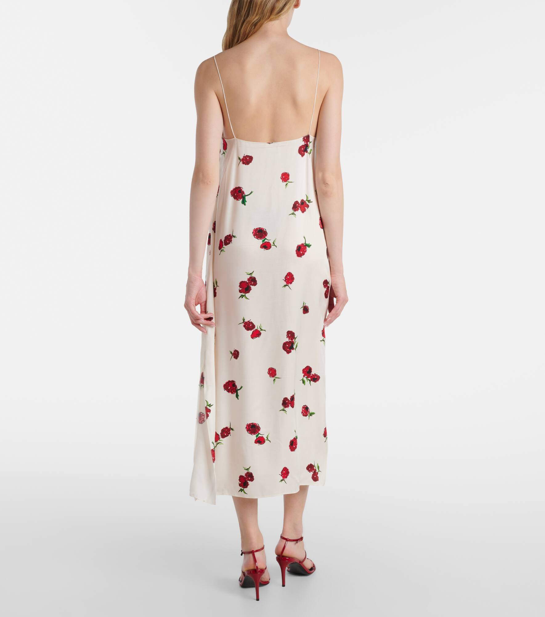 Sicily printed twill slip dress - 3