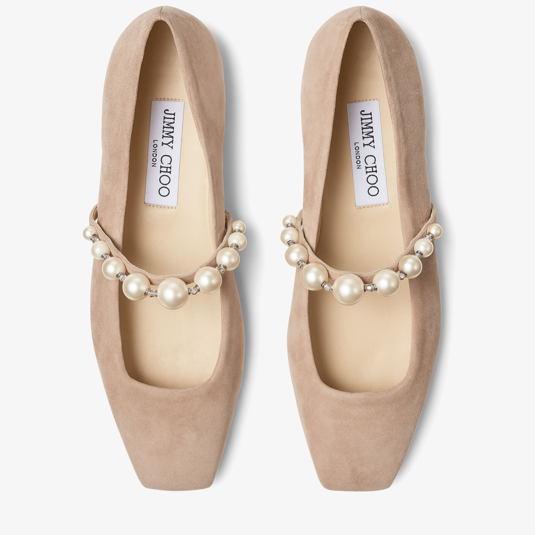 Ade Flat
Ballet Pink Suede Flats with Pearl Embellishment - 5