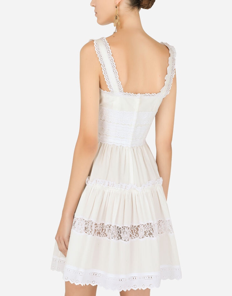 Short poplin dress with crystal-embellished DG details - 5