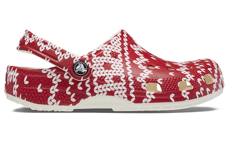 (WMNS) Crocs Classic Holiday Sweater Graphic 'Red White' 209237-90H - 3