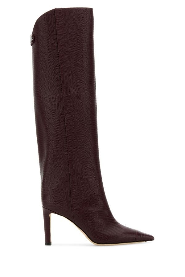 Tyrian purple leather Alizze boots - 1