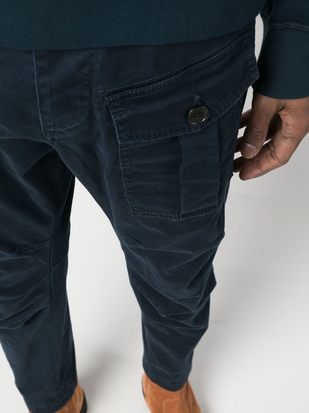 slim-cut cargo trousers - 5