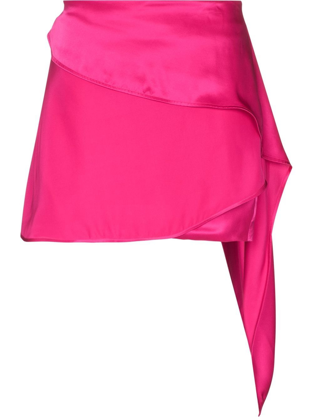 drape-detail satin-finish skirt - 1