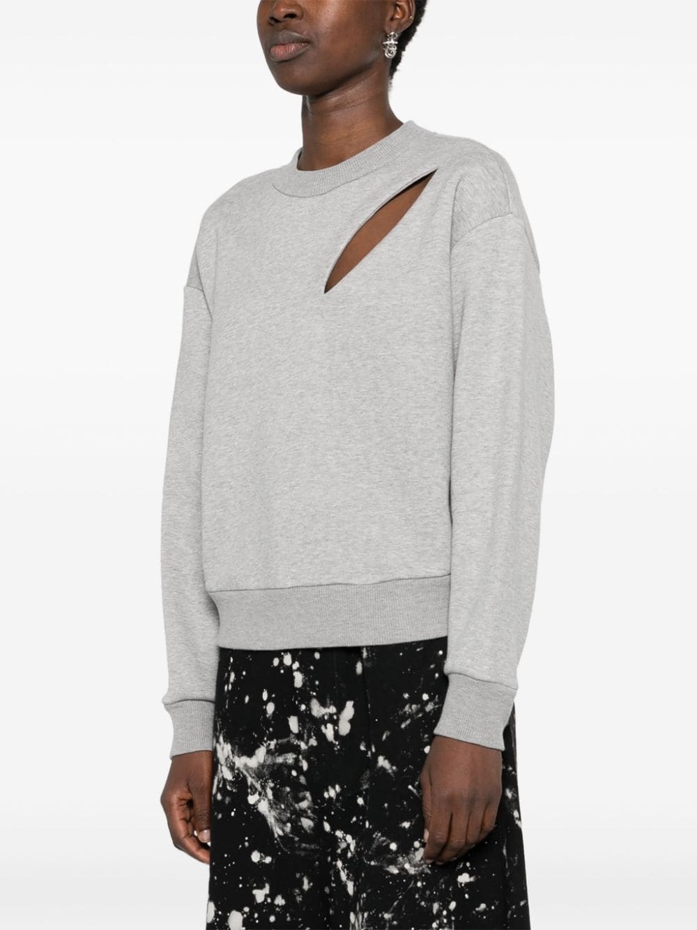 cut-out jersey sweatshirt - 3
