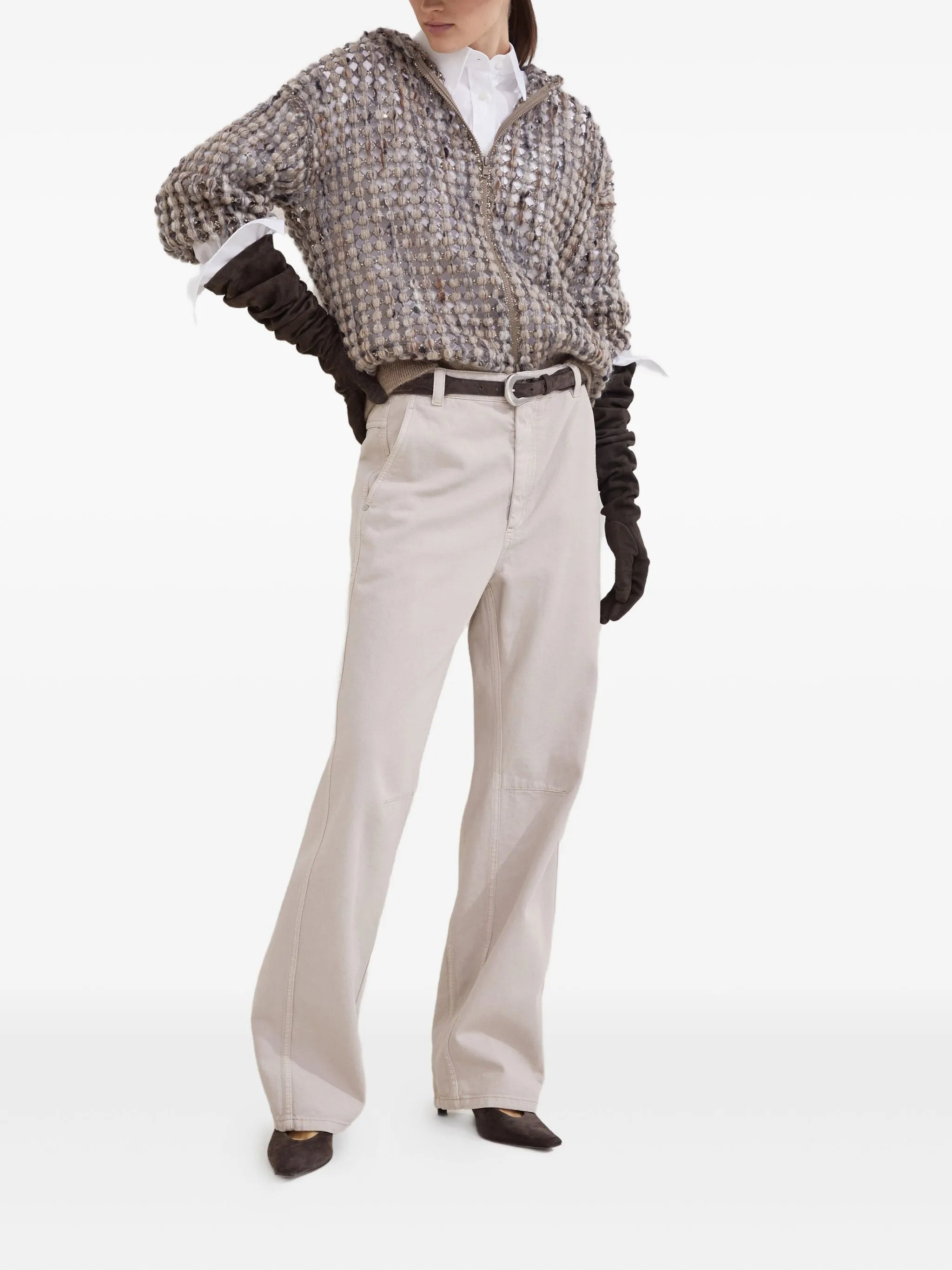 Brunello Cucinelli Balloon Sequin-embellished Zip-up Cardigan - 2