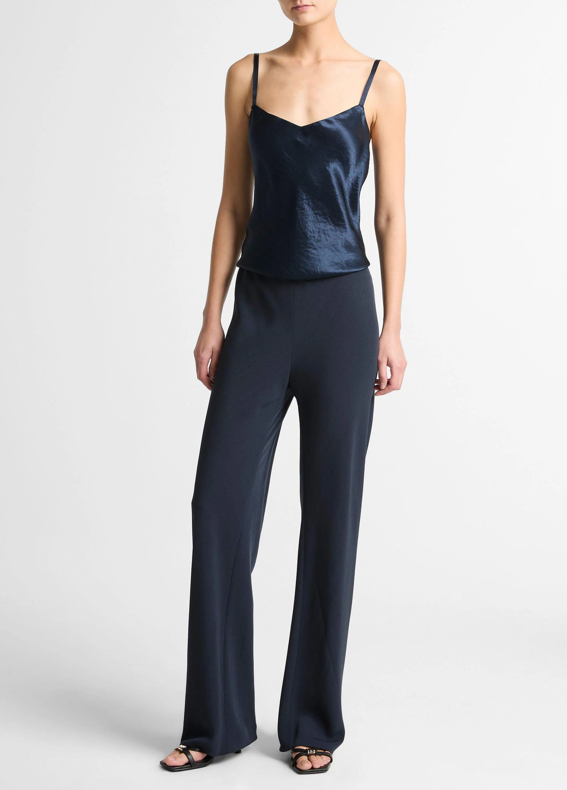 Colette High-Rise Cotton & Linen-Blend Bias Pant - 1