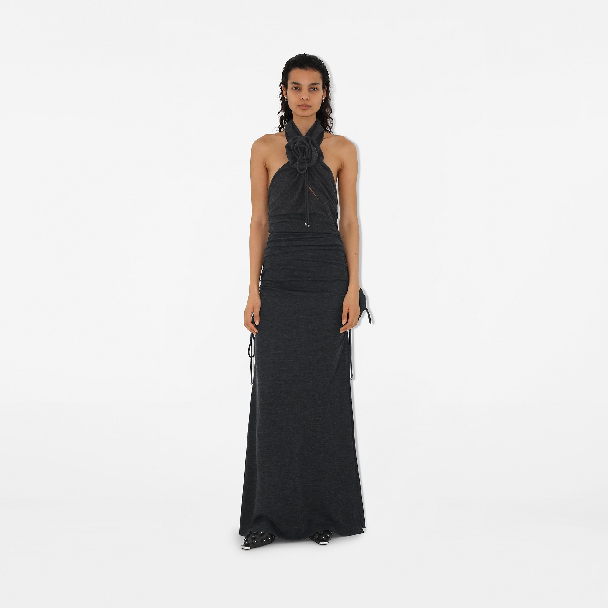 Rose Wool Halterneck Dress - 2