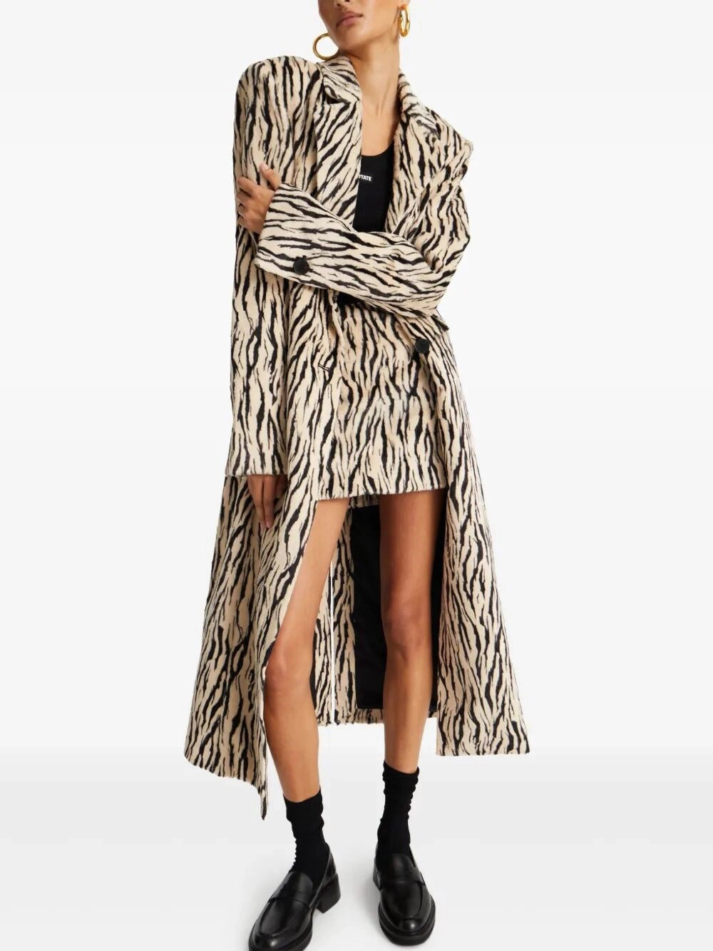 Rotate Women Printed Faux Fur Coat - 2