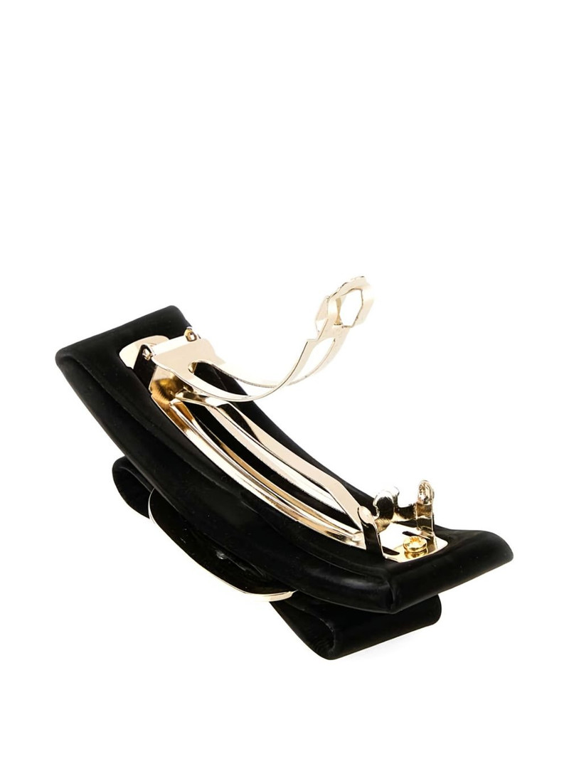 bow-embellished leather hair clip 3