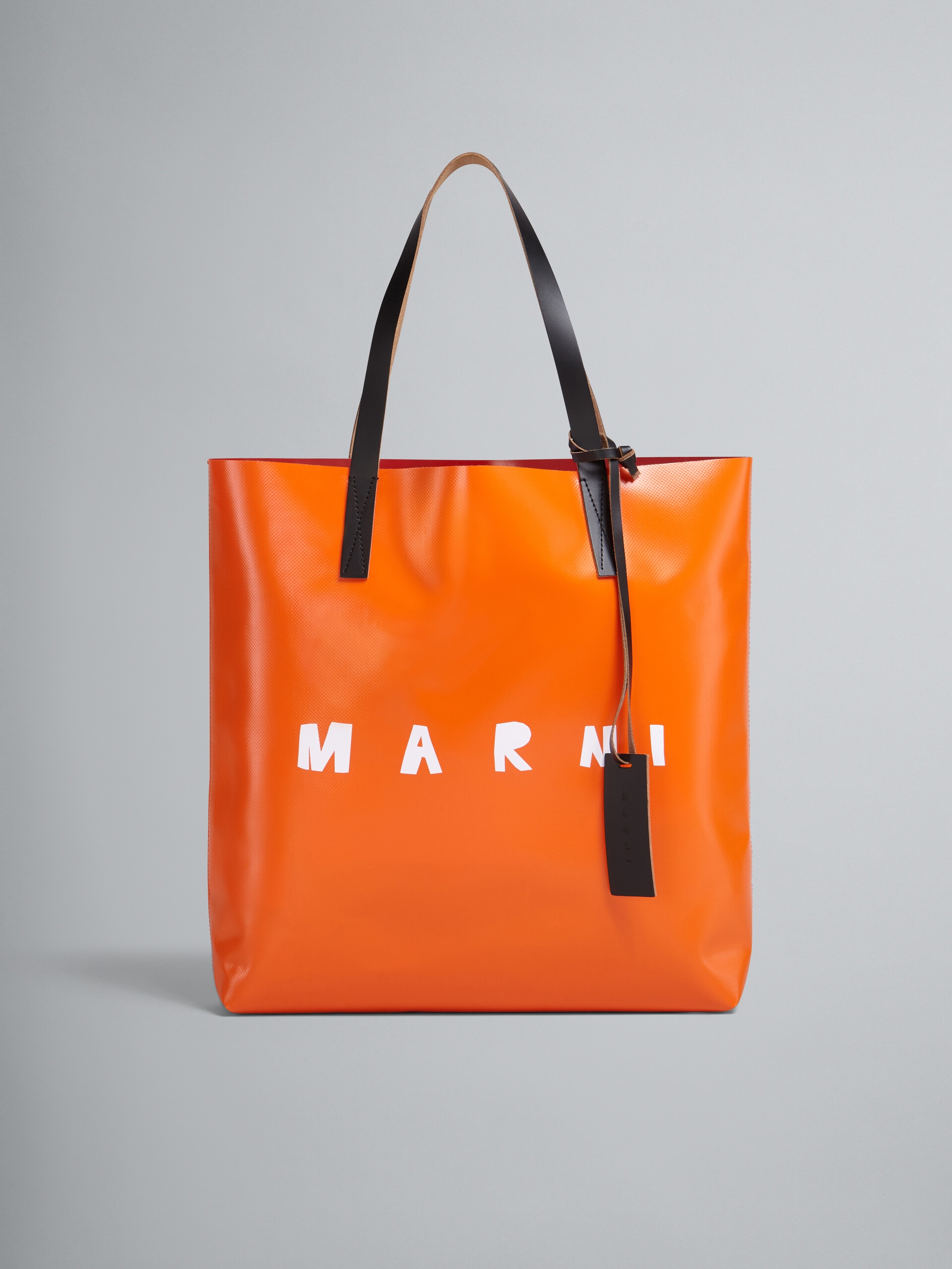 RED AND ORANGE TRIBECA SHOPPING BAG WITH MARNI LOGO - 1