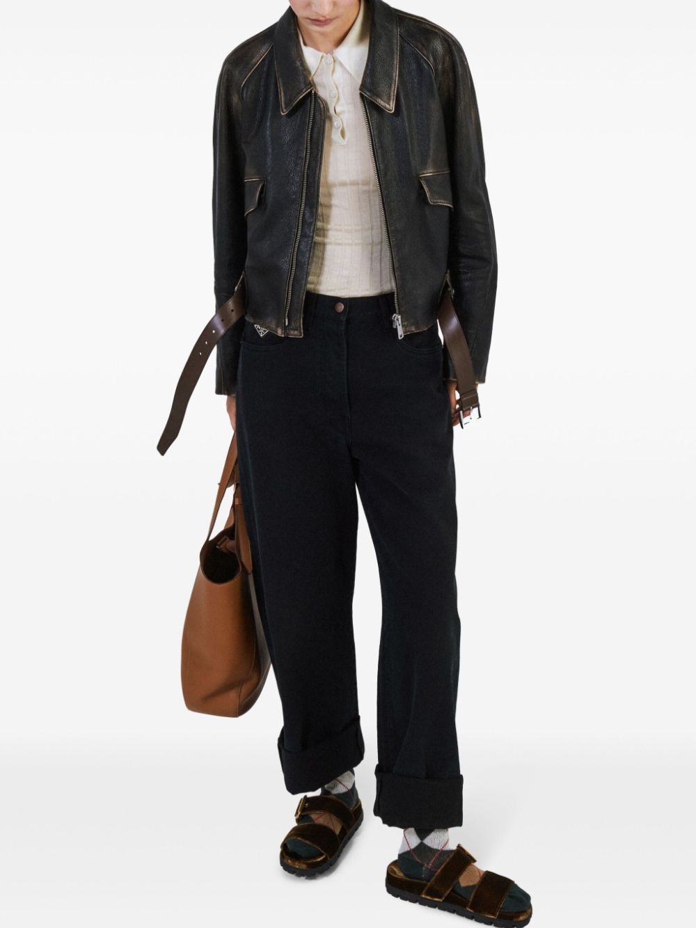 wide-leg selvedge jeans - 4