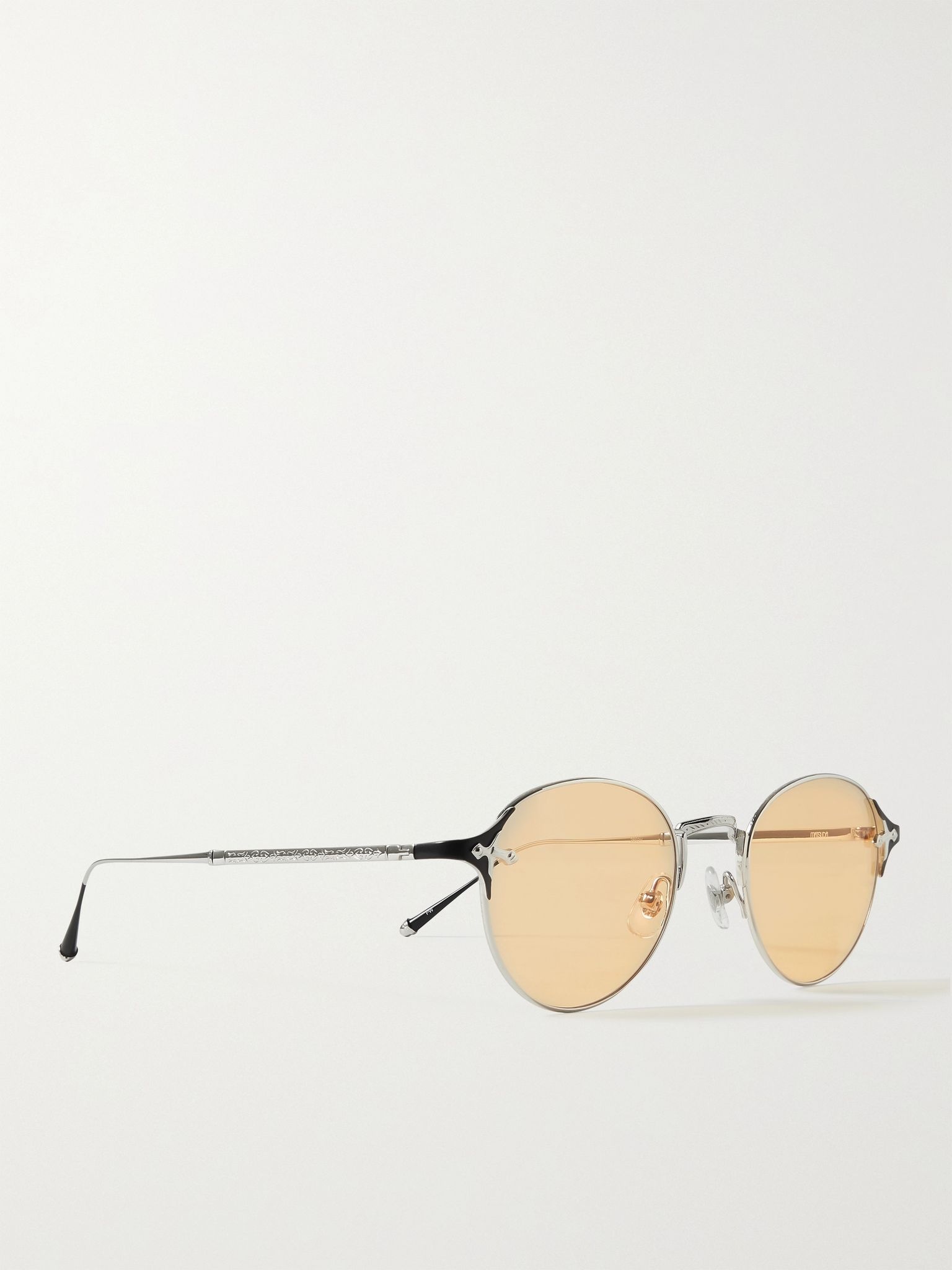 Round-Frame Silver-Tone Titanium Sunglasses - 2