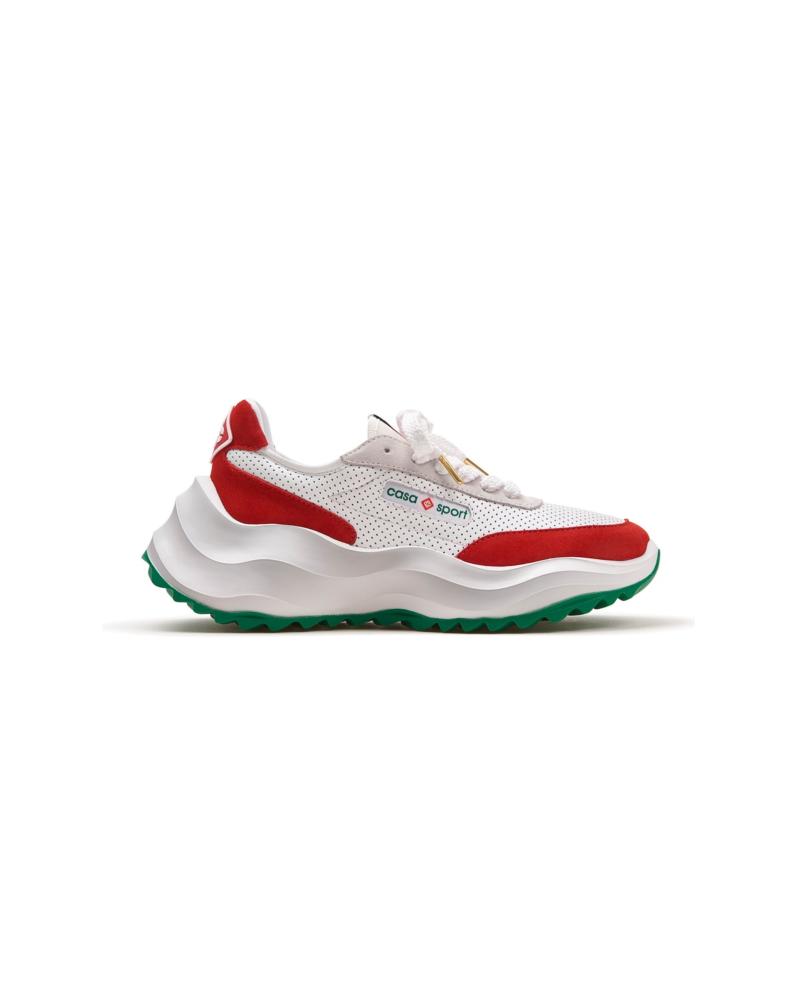 Mens Atlantis White & Red Sneaker - 1