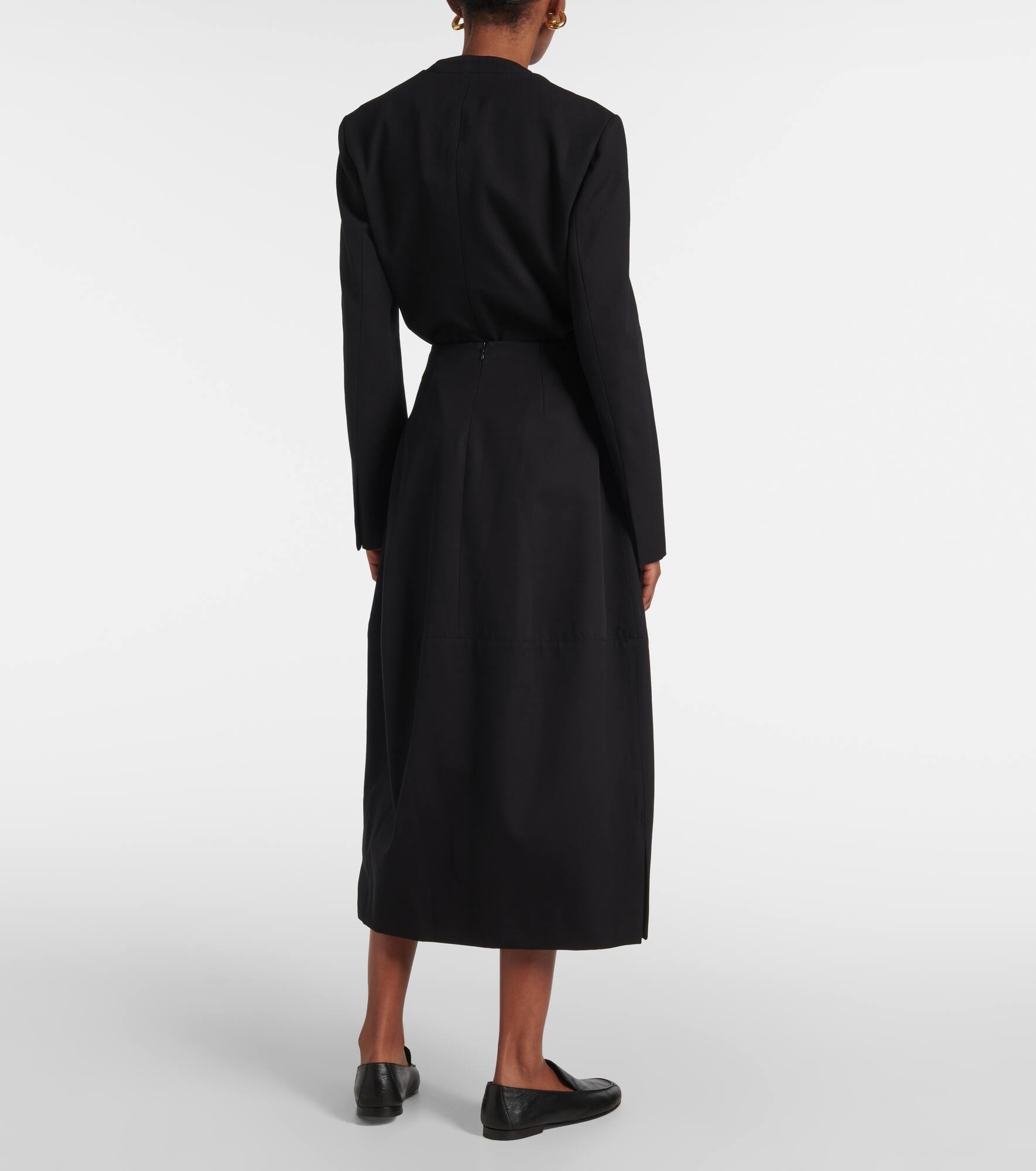 Skye cotton and wool midi skirt - 3