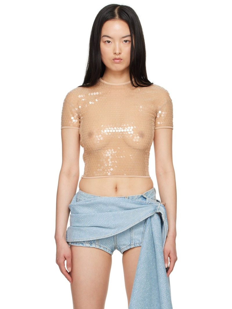 Beige Cropped T-Shirt 1