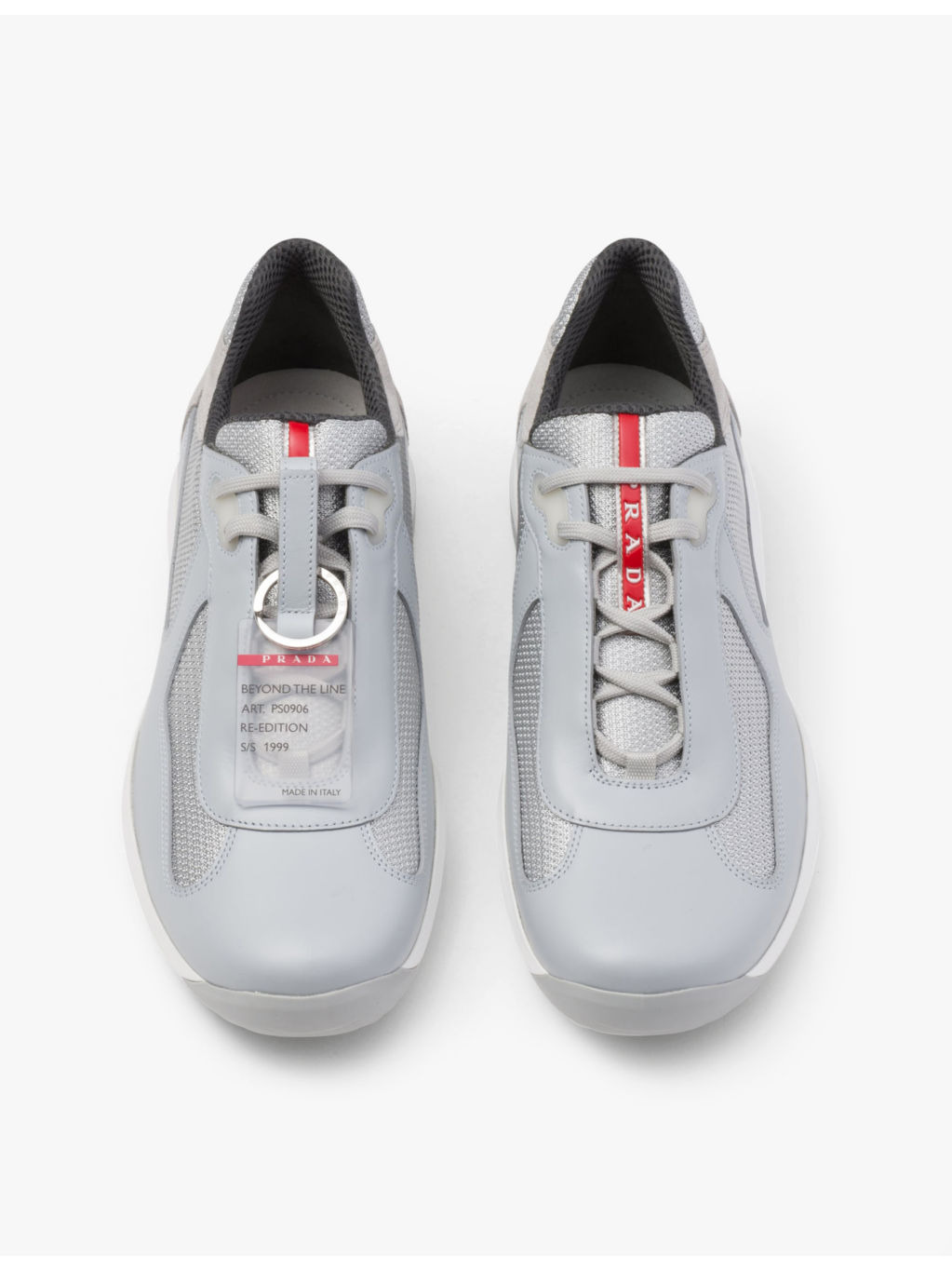 America's Cup ring-embellished leather and mesh low-top trainers - 2