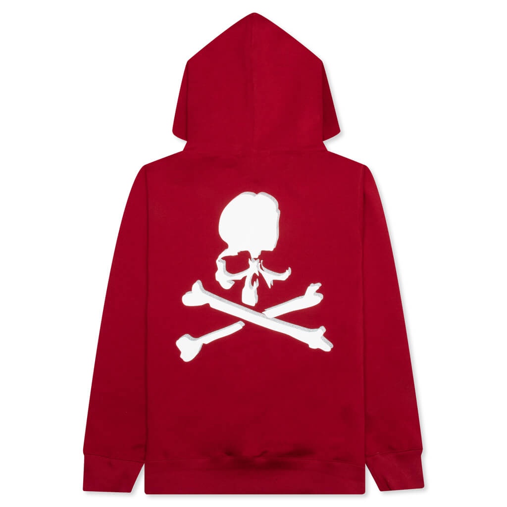 LOGO AND SKULL HOODIE - RED - 2