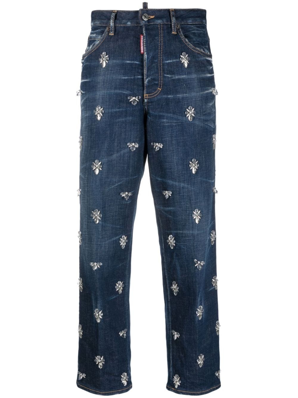 Crystal Flies high-rise cropped jeans - 1