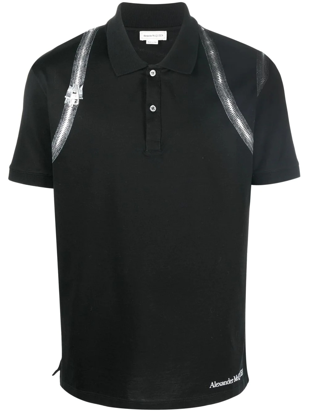 zip-detail polo shirt - 1