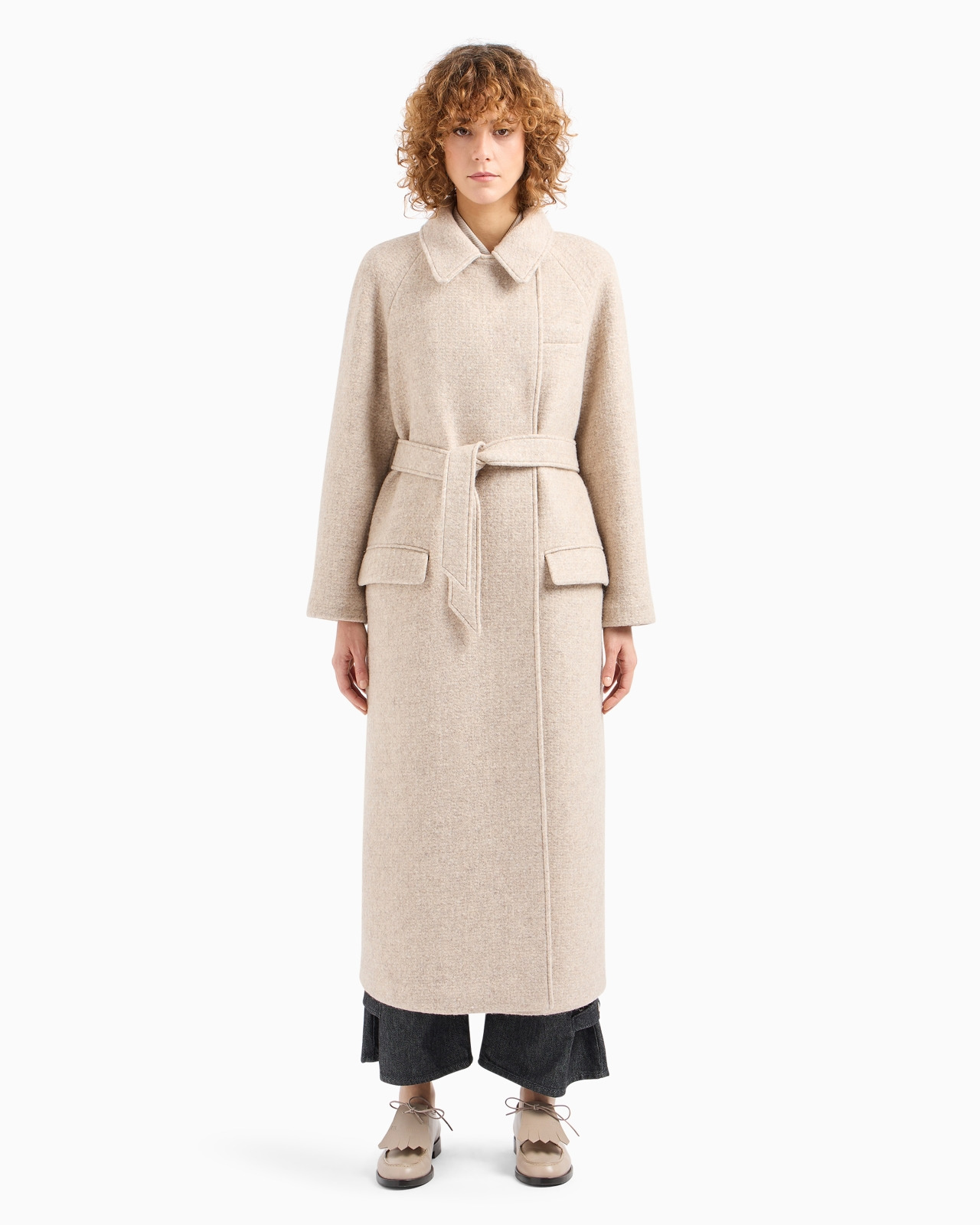 Icon long, mélange wool-blend cloth, double-breasted coat - 2