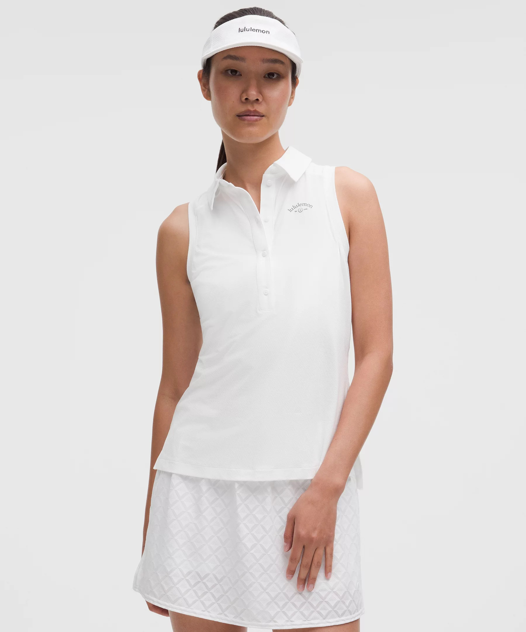 Quick-Dry Sleeveless Polo Shirt Straight Hem *Graphic - 1